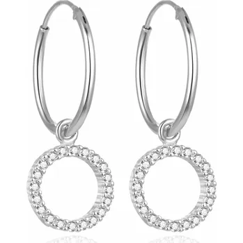 Šperk Beneto Stylové kruhové stříbrné náušnice AGUC2060 + 2 měsíce na vrácení zboží