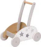 Goki Dřevěný dětský vozík hvězdičky/šedý