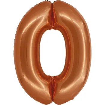 Fóliový balónek číslo 0-9, měděný, Smart, 76 cm