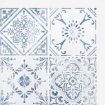 Samolepicí PVC čtverce na stěnu staré modré kachle (6 kusů 30,5 x 30,5 cm) 2703003A / Vintage Style 270-3003A stěnové obklady d-c-fix