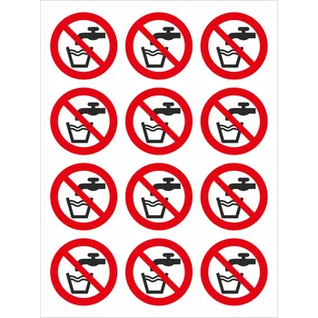 Voda nevhodná k pití ISO 7010 samolepící vinylová fólie 50 mm aršík 12 ks