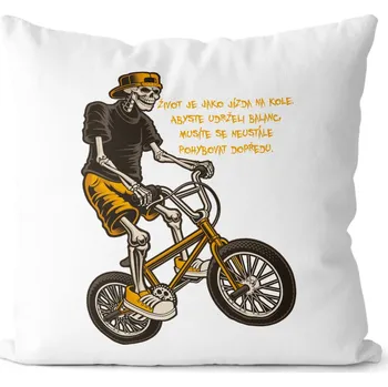 Dekorativní polštářek Polštářek Jízda na kole (Velikost: 40 x 40 cm)
