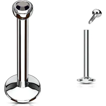 Šperk Šperky4U Piercing do brady - labreta, zirkon 2 mm - LB1008-1208K