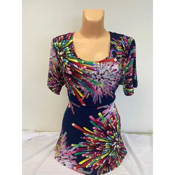 Dámská tunika Halenka s krátkým rukávem BLANIKA, Barva Modrá, Velikost XL 44, Materiál 96% Viskoza 4% Lycra