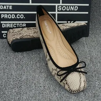 Dámské baleríny Dámské balerínky s hadím vzorem Barva: Béžová, Velikost: 42 (26 cm)