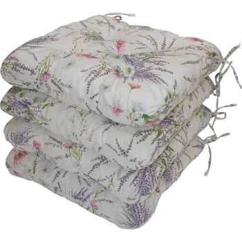 Podsedák Axin Trading s.r.o. Sedák UNI Maxi motiv levandule + vlčí mák na bílé - set 4 kusy