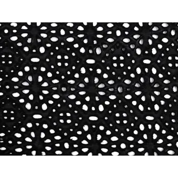 Stoklasa Madeira bavlněná vyšívaná s ozdobným okrajem černá 1,3/1 m