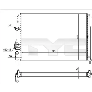 Chladič motoru Chladič, chlazení motoru TYC 728-0055-R