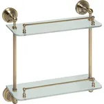 RETRO bronz: Polička skleněná dvojitá