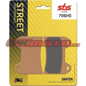 Brzdová destička Přední brzdové destičky SBS 706HS - Bimota SB8 R, 1000ccm - 98>