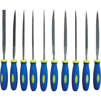 pilníky jehlové s plastovou rukojetí, sada 10ks, 150mm