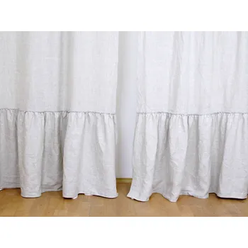 Snový svět Lněný závěs Simple přírodní melír s kanýrem - 150 cm Gramáž: 190g/m2