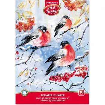 Výtvarný papír Blok na akvarelovou malbu - Sýkorky, A4, 180g/m2, 10 listů