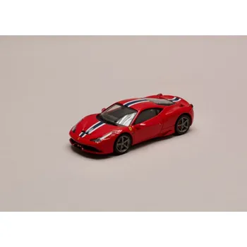 autíčko Hot Wheels Ferrari 458 Speciale červená lílé a modrý pruh 1:43 Hotwheels ELITE