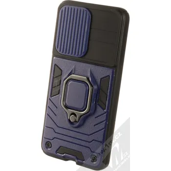 Pouzdro na mobilní telefon 1Mcz Lens Ring odolný ochranný kryt pro Samsung Galaxy S22 5G tmavě modrá černá (navy blue black)