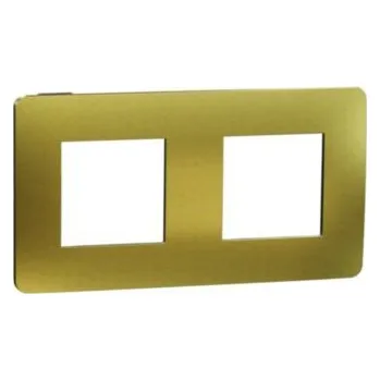 vypínač Unica Studio Metal NU280462M Rámeček dvojnásobný, Gold/Černý, Schneider Electric