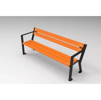 Zahradní lavice PROFICITY Kovová lavička Gladiátor s loketní opěrkou Barevná kombinace: Palisandr