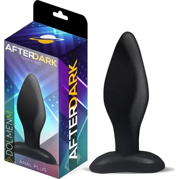 Anální kolík AfterDark Dolmen Butt Plug Silicone Black Size M 10.5 cm x 3 cm