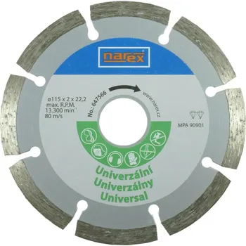Pilový kotouč NAREX 00647566 Dia 115 Universal - Diamantový řezný kotouč - universal sintrovaný