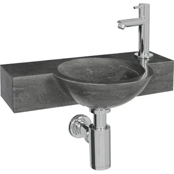 Umývátko Differnz - přírodní kámen černá chrom 40 x 23 x 8 cm 38.004.13