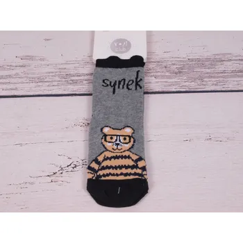 Dětská móda Ponožky YO SKA0108C šedé s medvídkem velikosti ponožek: 14-15 ( EUR vel. 20-22)