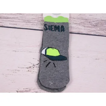 Chlapecké oblečení Ponožky YO SKA0108C šedé s limetkovou velikosti ponožek: 14-15 ( EUR vel. 20-22)
