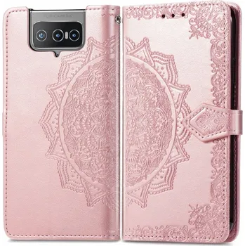 Pouzdro na tablet VSECHNONAMOBIL 35395 ART Peňaženkový kryt Asus Zenfone 8 Flip (ZS672KS) ORNAMENT růžový
