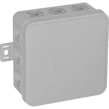 Elektroinstalační krabice Povrchová krabice prázdná 12 přívodů VIPLAST V7 klik šedá IP54 100x100x41mm 037-03