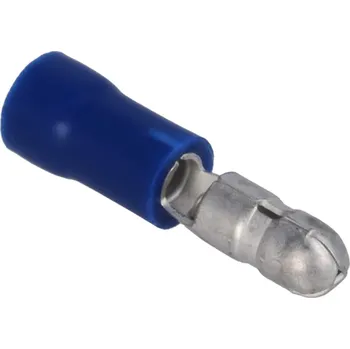 Elektrický konektor Faston 4mm kolík límec modrý