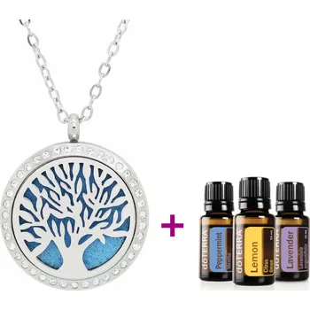 Náhrdelník doTerra Trio esenciálnych olejov + Aroma náhrdelník Vincenza strieborný so zirkónmi