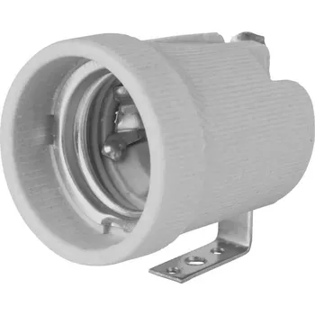 Objímka na žárovku Objímka vestavná (keramika), třmen se zemnícím šroubem