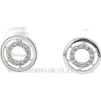 Souprava šperků dámské náušnice z bílého zlata se zirkony na šroubek 227452390010092807