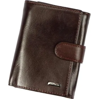 Peněženka Menší tmavěhnědá kožená peněženka Albatross A-3239