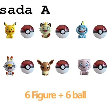 Figurka Pokémon Pokémoni měnící obličeje s Pokeballem, sada 6 ks (bez krabice) Set: sada A