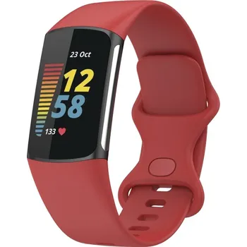 VSECHNONAMOBIL 36005 BUTTERFLY Silikonový řemínek pro Fitbit Charge 5 červený