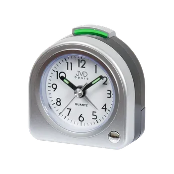 Budík JVD Stříbrný analogový budík JVD quartz SR266.1