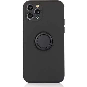 Pouzdro na mobilní telefon Silikonový ochranný obal s držákem na prst Apple iPhone 8 - černý