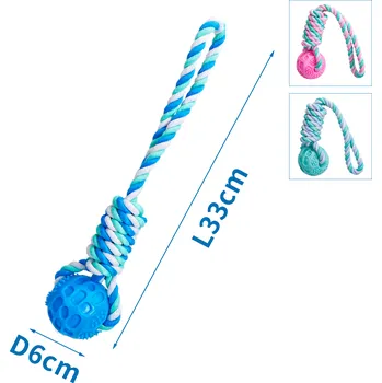 Hračka pro psa Bavlněné lano s TPR míčkem 33x6cm