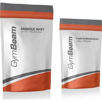 Sportovní výživa Protein Anabolic Whey - GymBeam 2500g + 100% Kreatin Monohydrát 500g GymBeam Příchuť: čokoláda