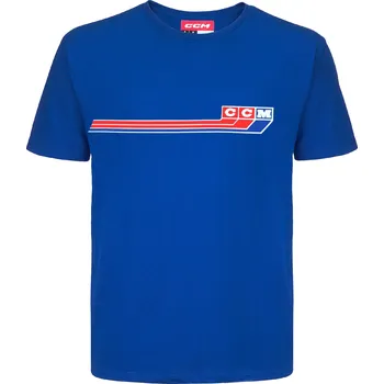 Pánské tričko Triko CCM AD Vintage Retro Block 3 Tee Collegiate Royal Velikost: S