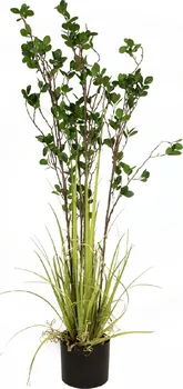 Umělá květina EuroPalms Zelený keř s trávou 120 cm