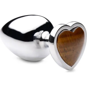 Anální šperk Booty Sparks Gemstones Tiger Eye Heart Anal Plug Large