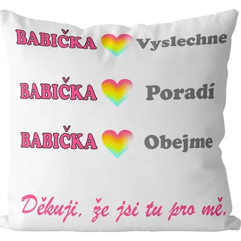 Dekorativní polštářek Polštář Babička poradí (Velikost: 40 x 40 cm)