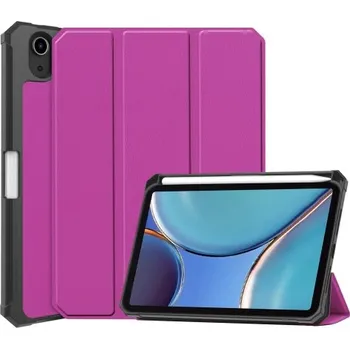 Pouzdro na tablet VSECHNONAMOBIL 34243 LEATHER zaklapovací obal Apple iPad mini 2021 / iPad mini 2024 fialový