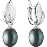Náušnice Maeve s pravou černou perlou GRP19481EB