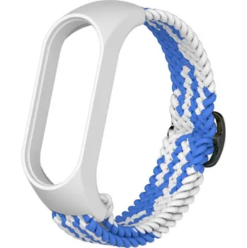 Příslušenství k fitness náramku Pletený náhradní náramek Mi Band 5/6/7 Barva: Bílo-modrá, Pro Přístroj: Xiaomi Mi band 5/6/7