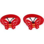 Gumičky s motýlkem, 2 ks Barva: červená