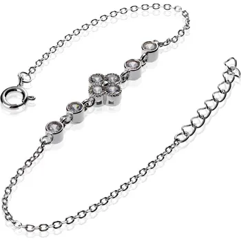 Náramek Stříbrný náramek s kulatými zirkony - Meucci SB118