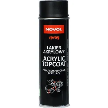 Barva ve spreji NOVOL lak ACRYL TOPCOAT černý MAT sprej 500ml