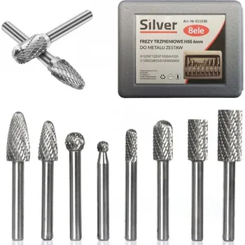 Silver Rotační frézy do kovu, sada 8ks pilníků 6-12mm